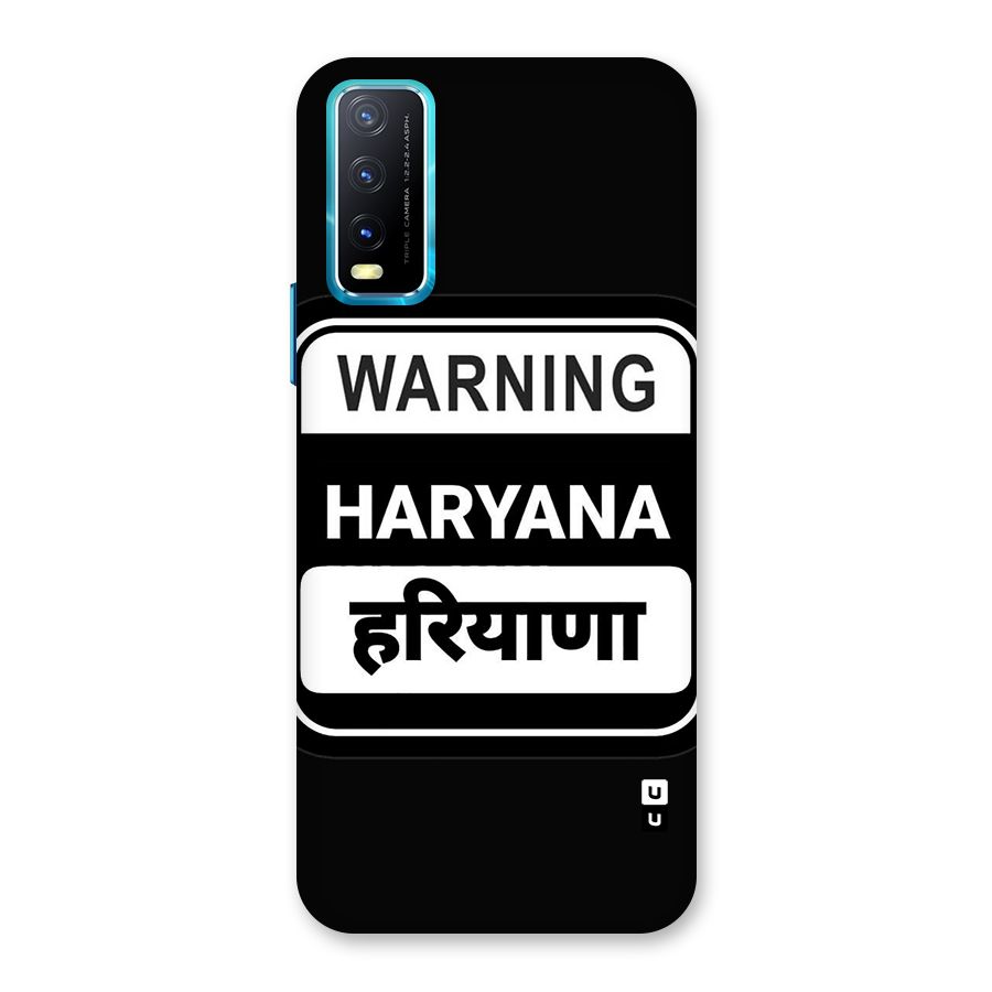 Warning Haryana Back Case for Vivo Y20A