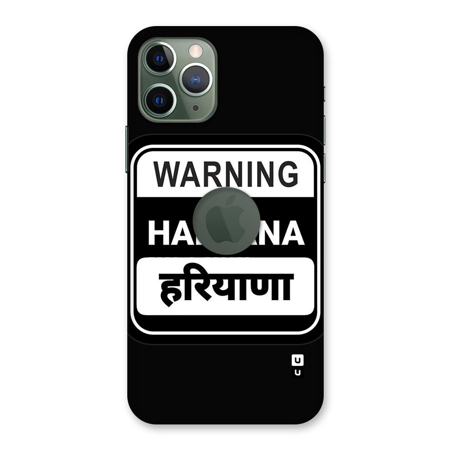 Warning Haryana Back Case for iPhone 11 Pro Logo Cut