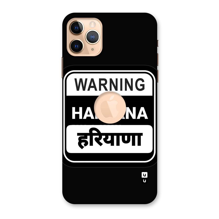 Warning Haryana Back Case for iPhone 11 Pro Max Logo Cut