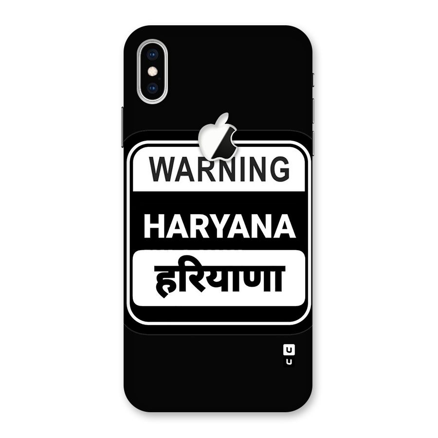 Warning Haryana Back Case for iPhone XS Max Apple Cut