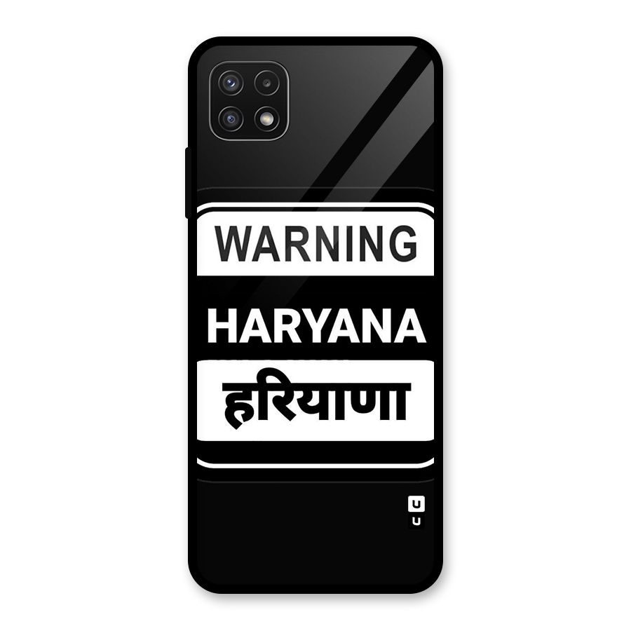 Warning Haryana Glass Back Case for Galaxy A22 5G