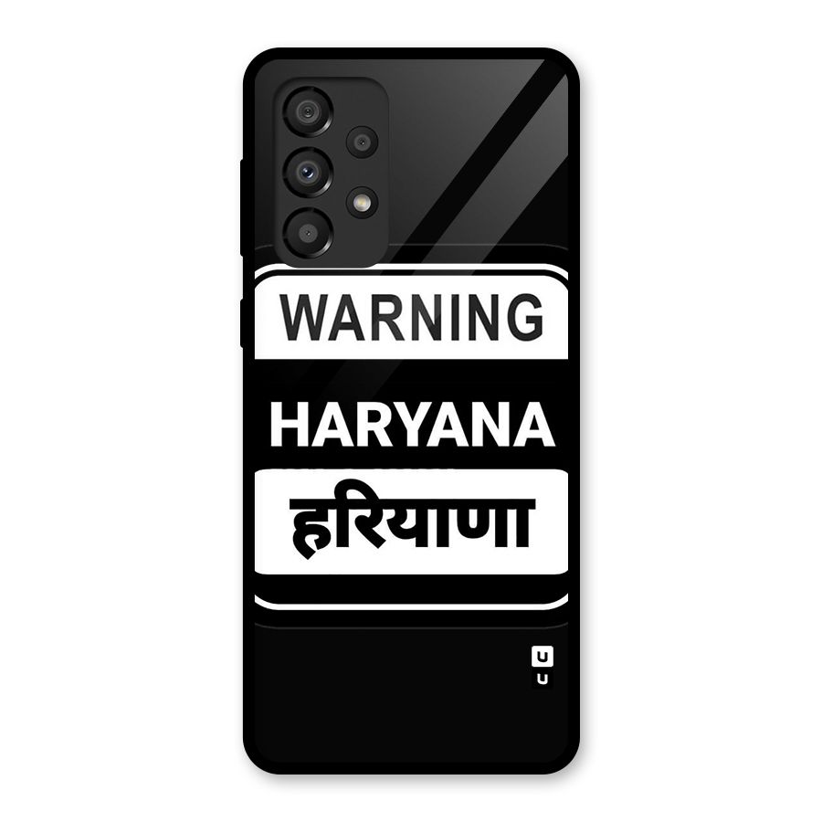 Warning Haryana Glass Back Case for Galaxy A33 5G