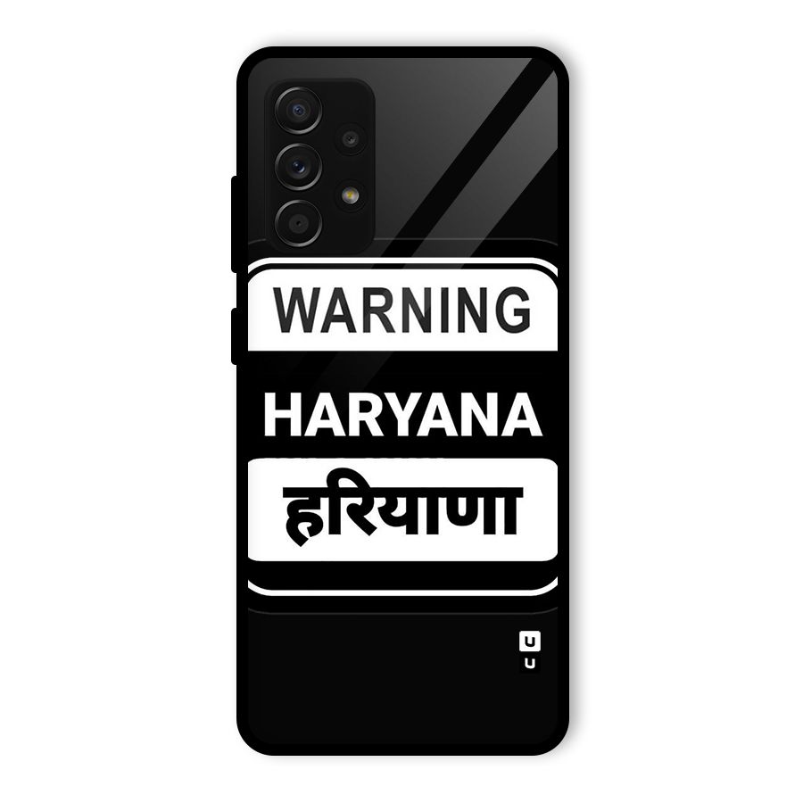 Warning Haryana Glass Back Case for Galaxy A53 5G