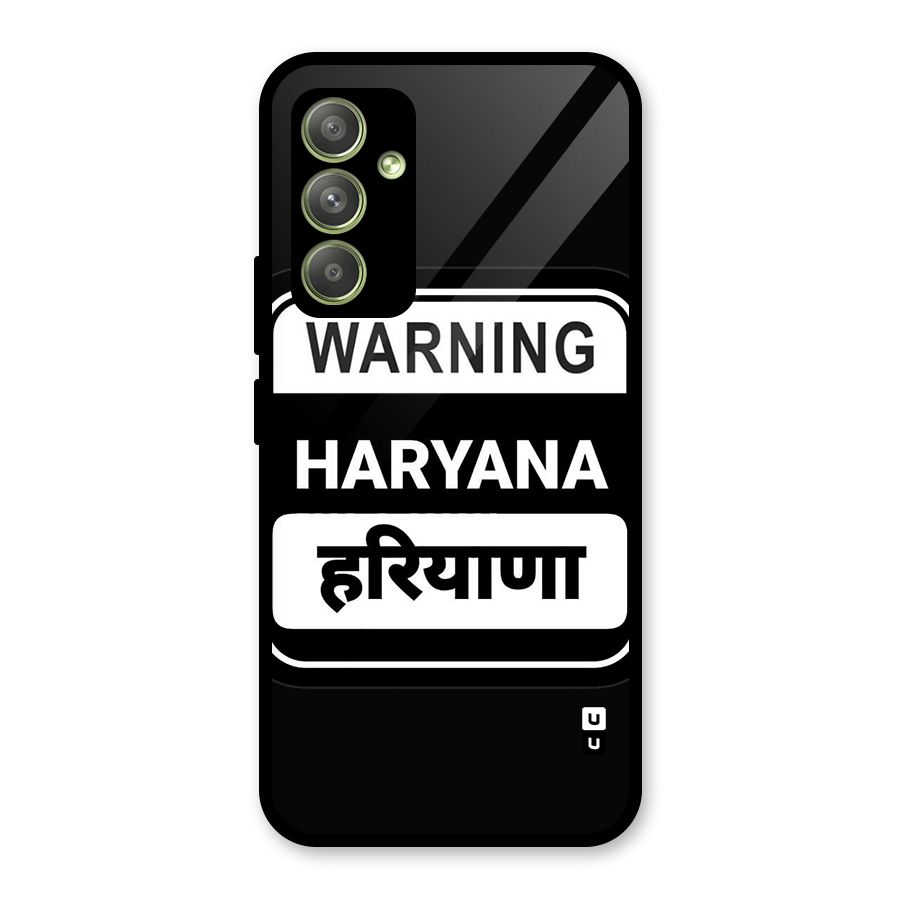 Warning Haryana Glass Back Case for Galaxy A54
