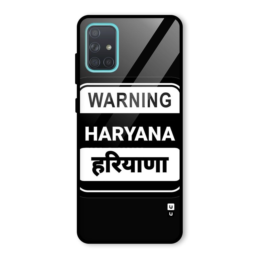 Warning Haryana Glass Back Case for Galaxy A71