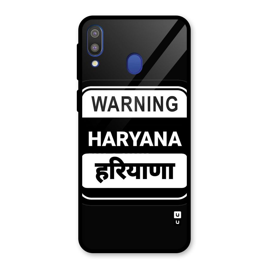 Warning Haryana Glass Back Case for Galaxy M20