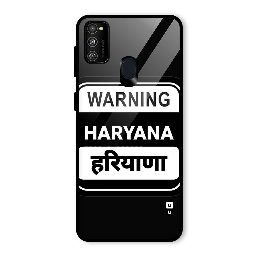 Warning Haryana Glass Back Case for Galaxy M30s