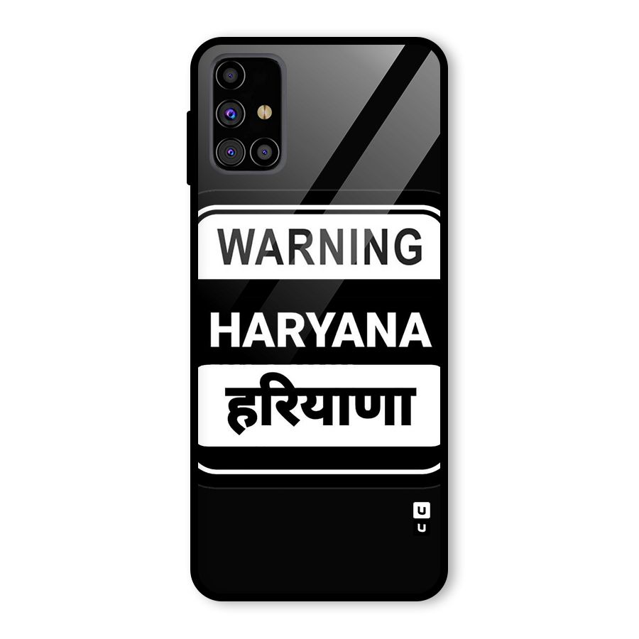 Warning Haryana Glass Back Case for Galaxy M31s