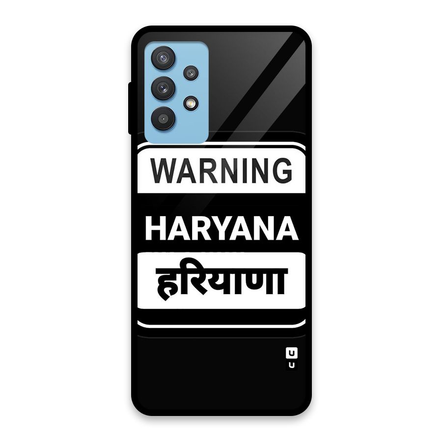 Warning Haryana Glass Back Case for Galaxy M32 5G