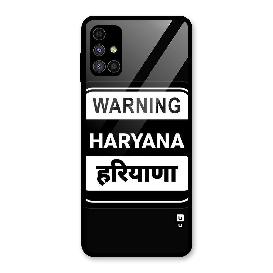 Warning Haryana Glass Back Case for Galaxy M51