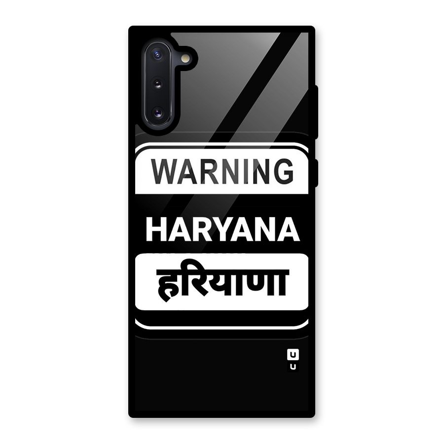Warning Haryana Glass Back Case for Galaxy Note 10