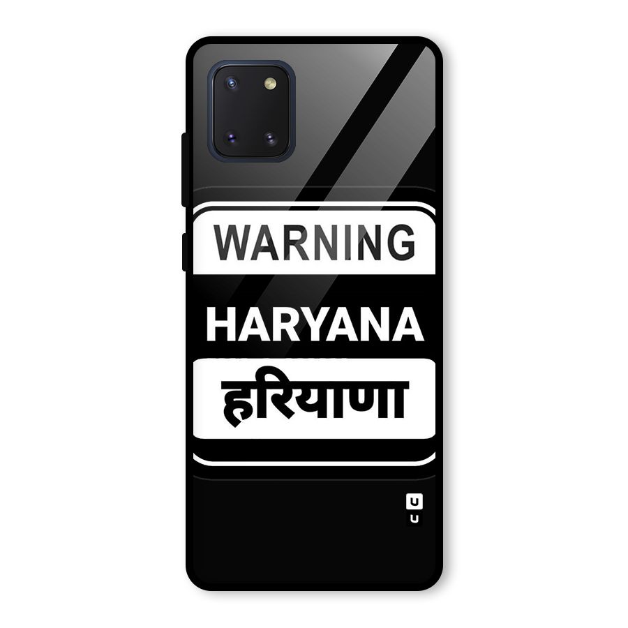 Warning Haryana Glass Back Case for Galaxy Note 10 Lite
