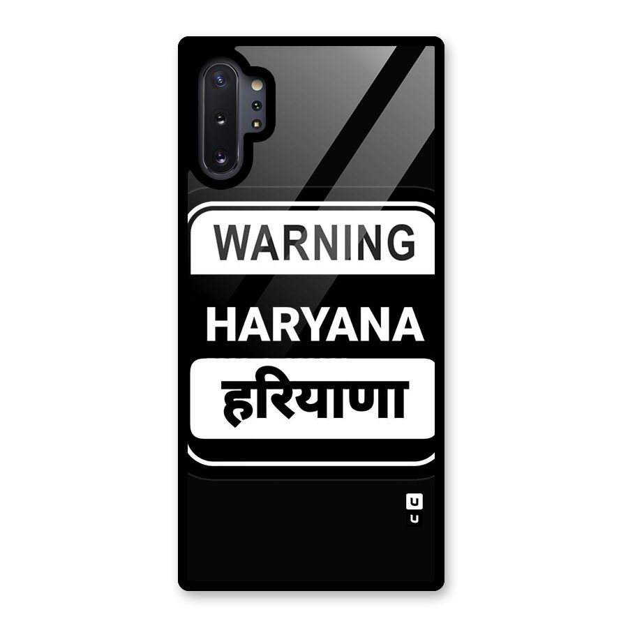 Warning Haryana Glass Back Case for Galaxy Note 10 Plus