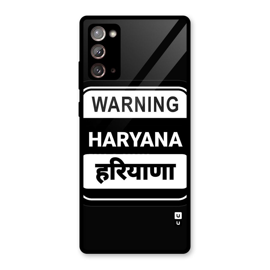 Warning Haryana Glass Back Case for Galaxy Note 20