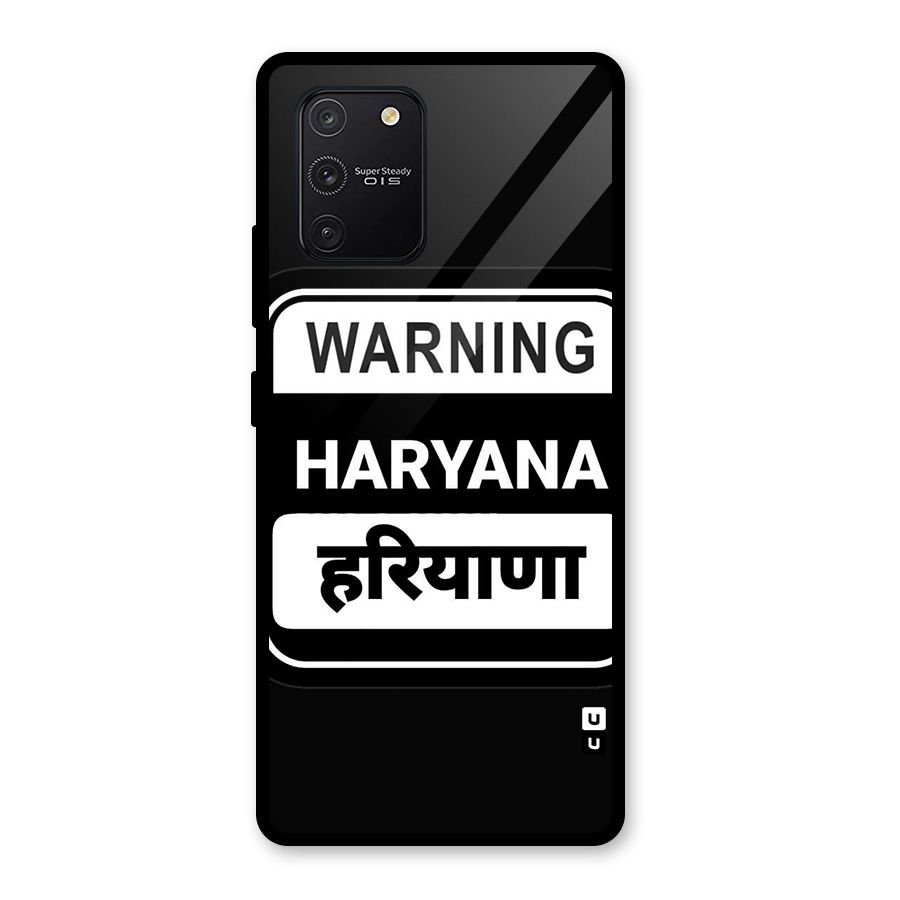 Warning Haryana Glass Back Case for Galaxy S10 Lite