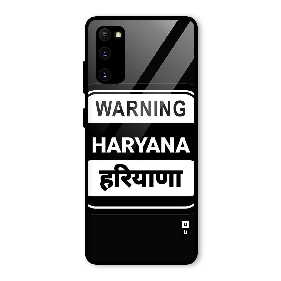 Warning Haryana Glass Back Case for Galaxy S20 FE