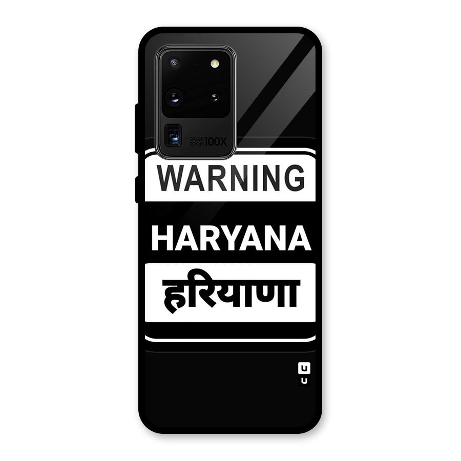 Warning Haryana Glass Back Case for Galaxy S20 Ultra