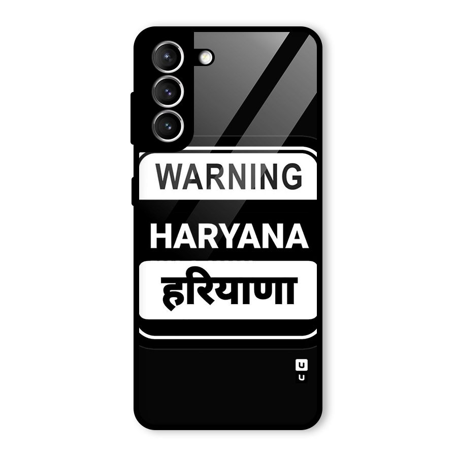 Warning Haryana Glass Back Case for Galaxy S21 5G