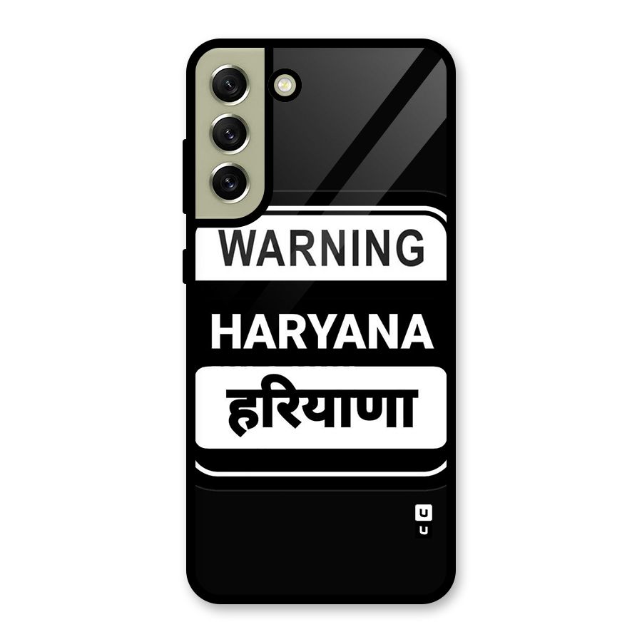 Warning Haryana Glass Back Case for Galaxy S21 FE 5G