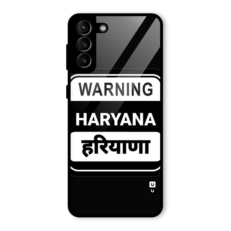 Warning Haryana Glass Back Case for Galaxy S21 Plus