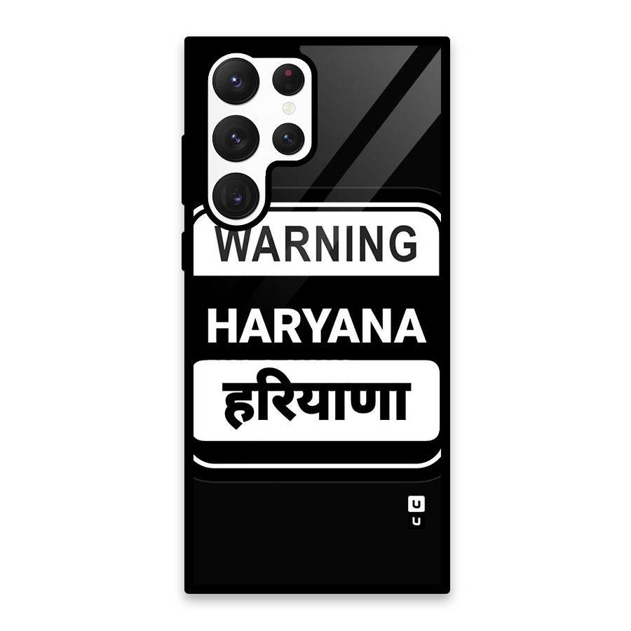 Warning Haryana Glass Back Case for Galaxy S22 Ultra 5G