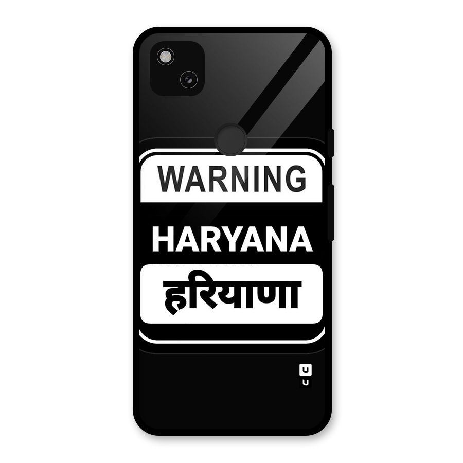 Warning Haryana Glass Back Case for Google Pixel 4a