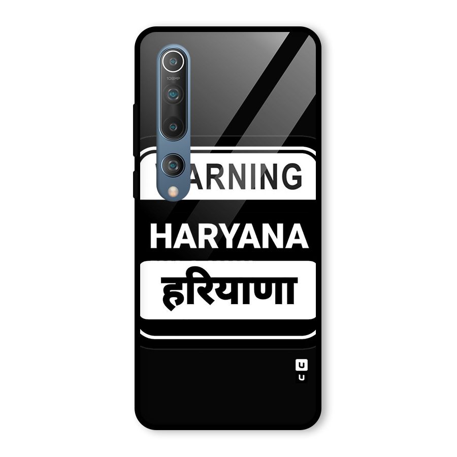 Warning Haryana Glass Back Case for Mi 10