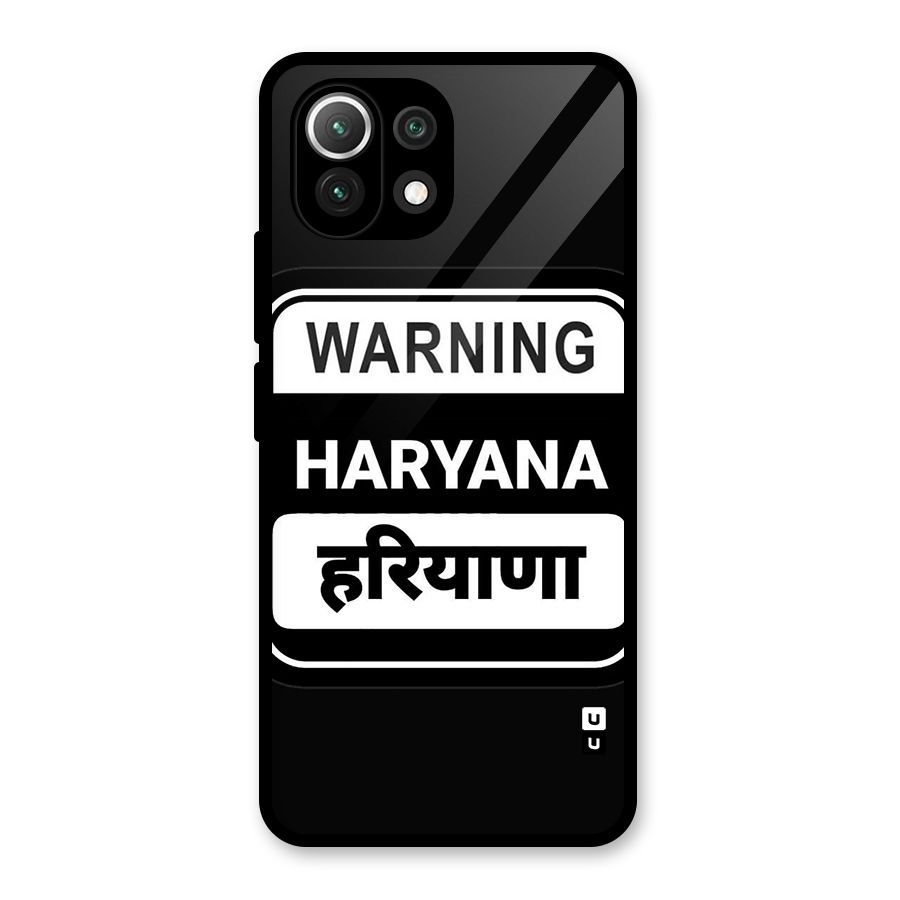 Warning Haryana Glass Back Case for Mi 11 Lite NE 5G