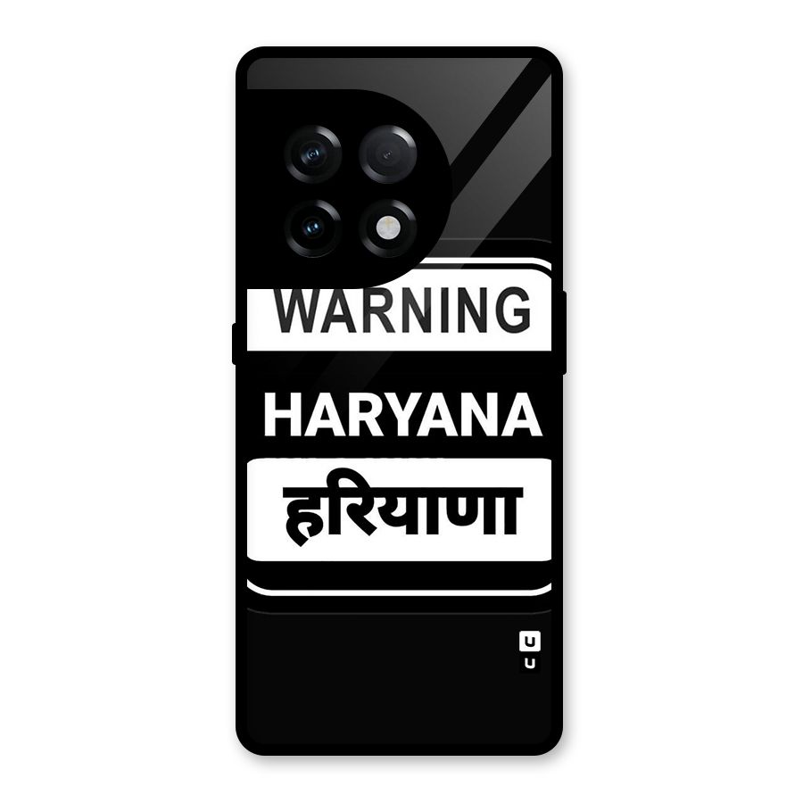 Warning Haryana Glass Back Case for OnePlus 11R
