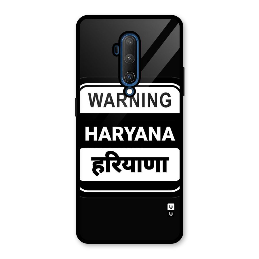 Warning Haryana Glass Back Case for OnePlus 7T Pro