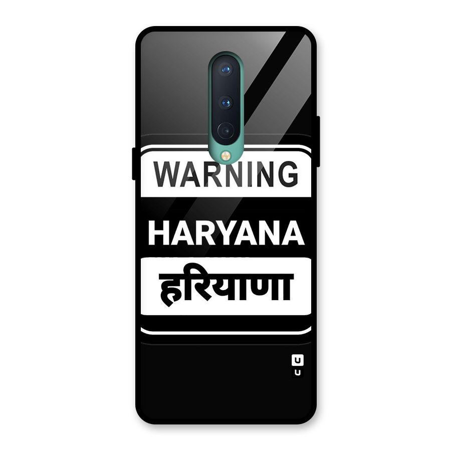 Warning Haryana Glass Back Case for OnePlus 8