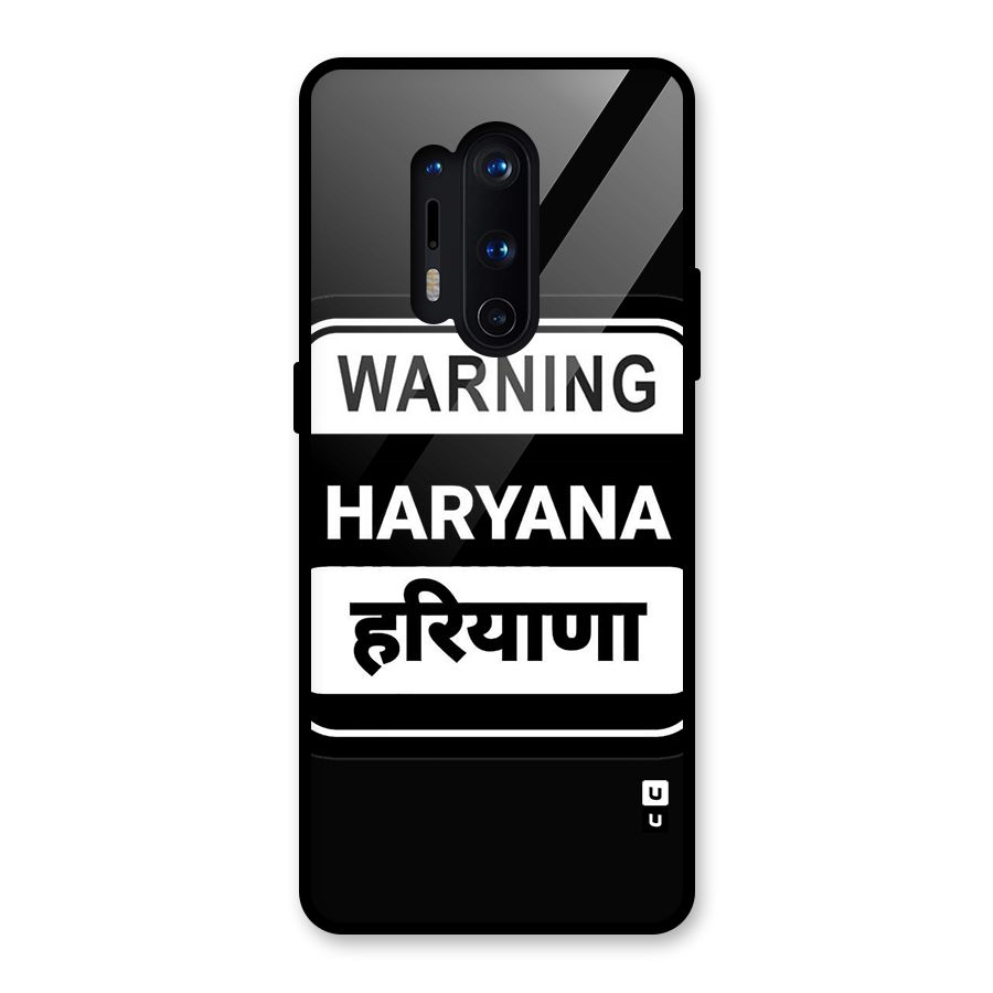 Warning Haryana Glass Back Case for OnePlus 8 Pro