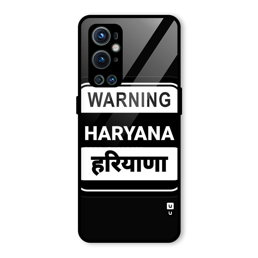 Warning Haryana Glass Back Case for OnePlus 9 Pro