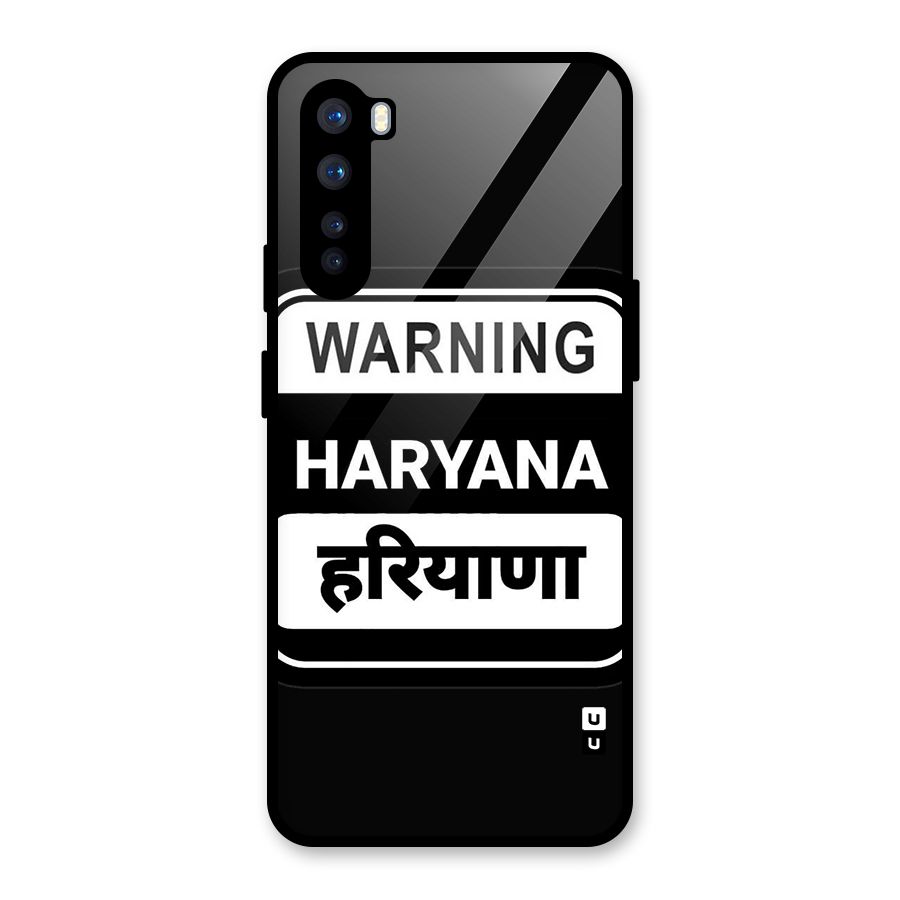 Warning Haryana Glass Back Case for OnePlus Nord