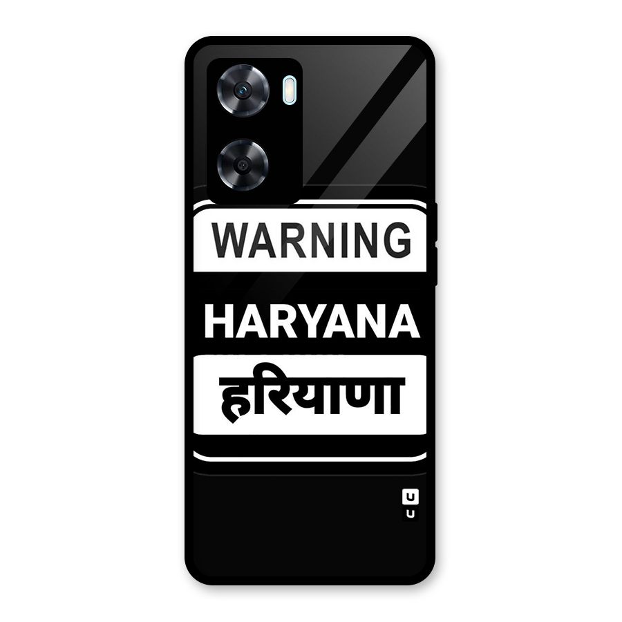 Warning Haryana Glass Back Case for Oppo A77