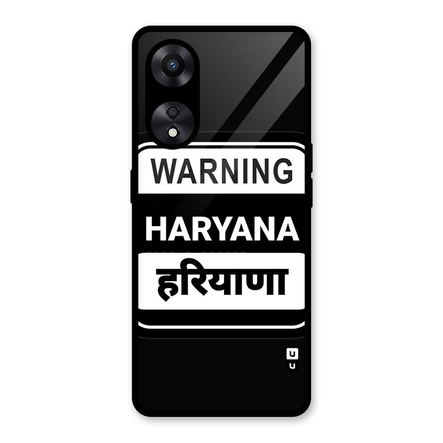 Warning Haryana Glass Back Case for Oppo A78