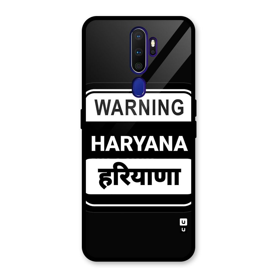 Warning Haryana Glass Back Case for Oppo A9 (2020)