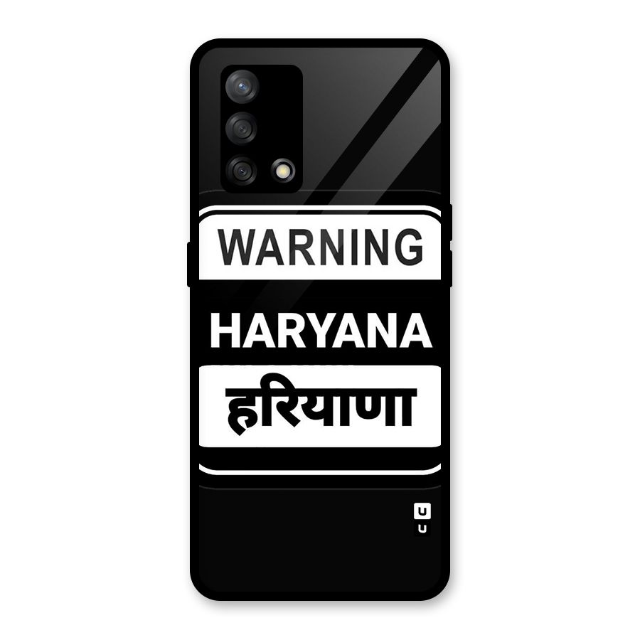 Warning Haryana Glass Back Case for Oppo F19