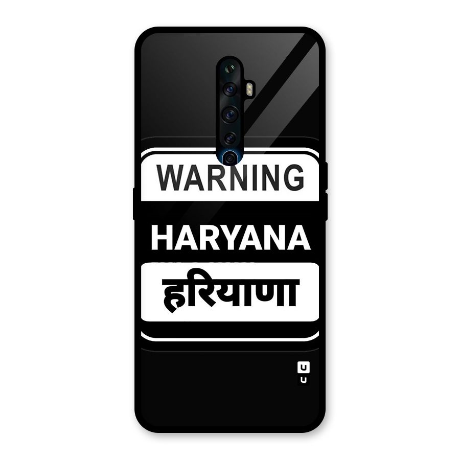Warning Haryana Glass Back Case for Oppo Reno2 F