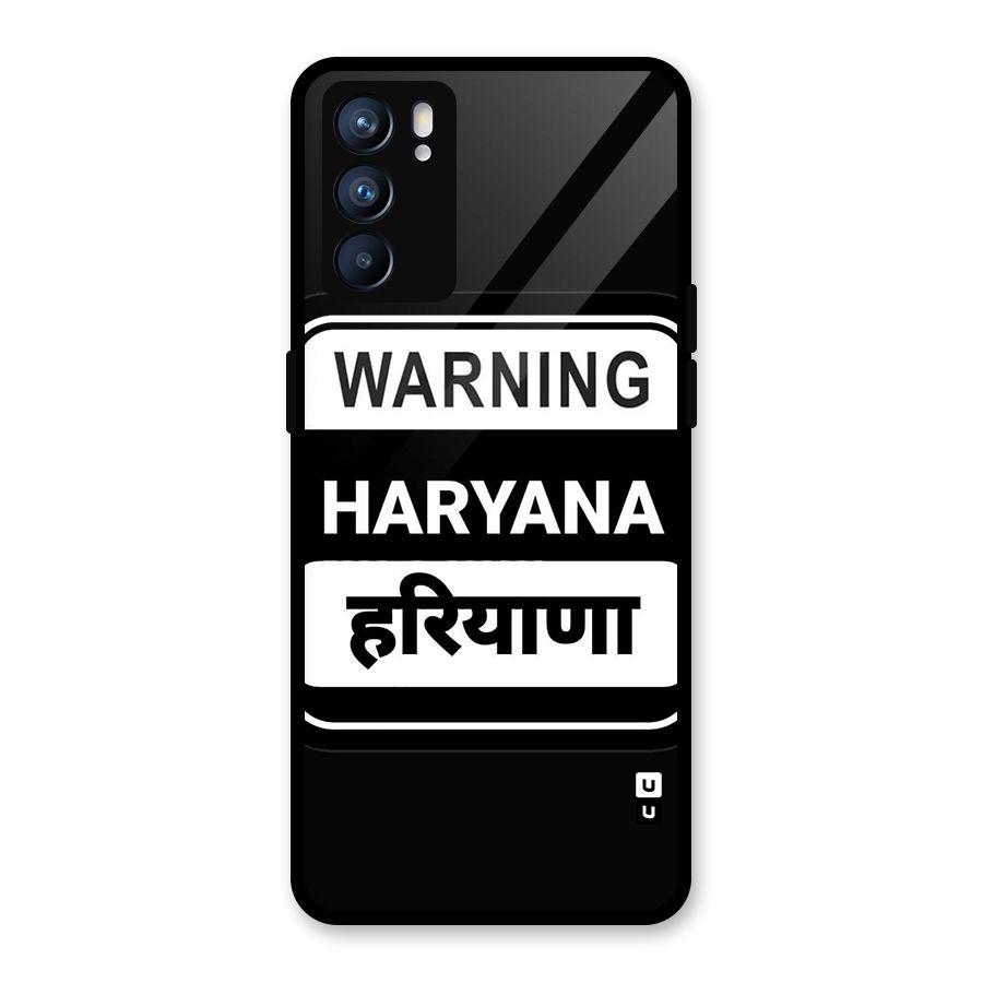 Warning Haryana Glass Back Case for Oppo Reno6 5G