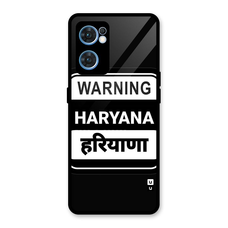 Warning Haryana Glass Back Case for Oppo Reno7 5G