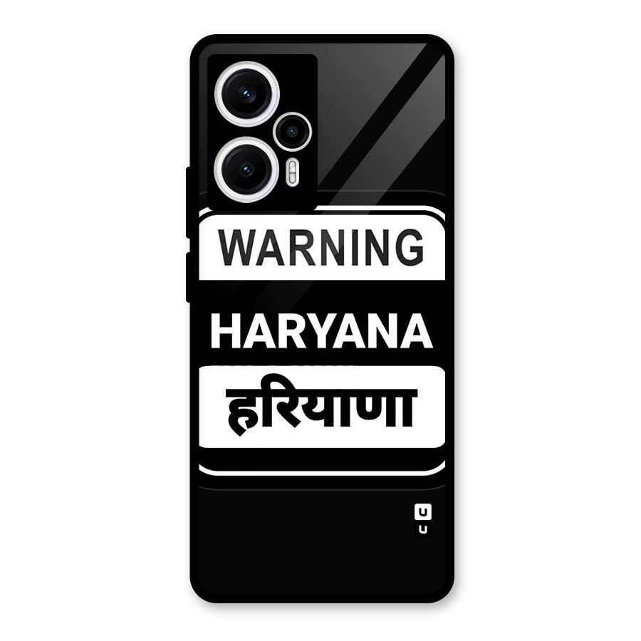 Warning Haryana Glass Back Case for Poco F5