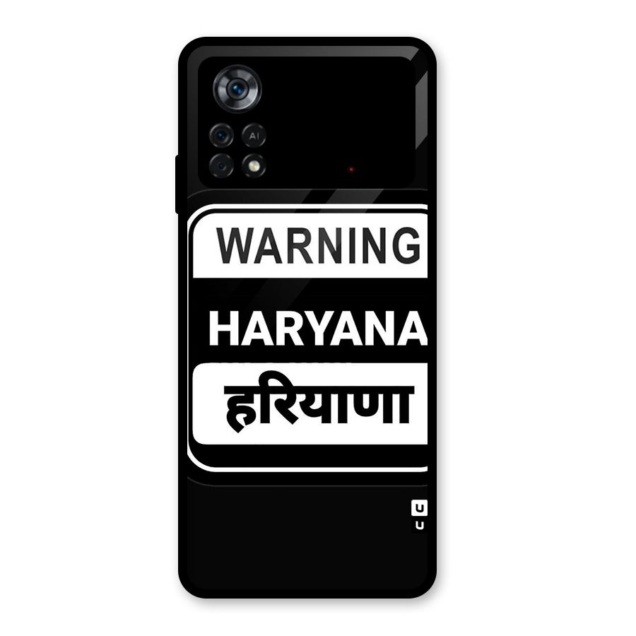 Warning Haryana Glass Back Case for Poco X4 Pro 5G