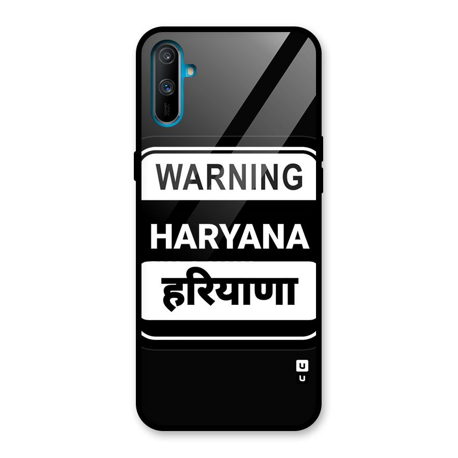 Warning Haryana Glass Back Case for Realme C3