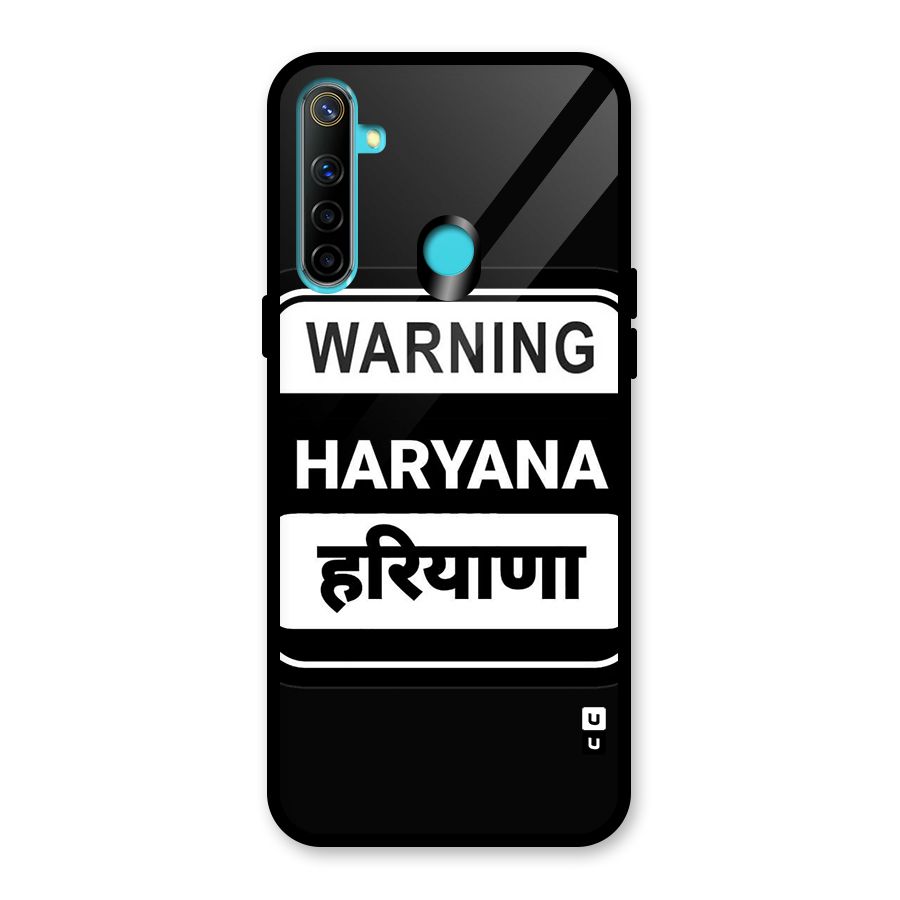 Warning Haryana Glass Back Case for Realme Narzo 10