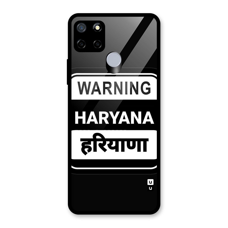 Warning Haryana Glass Back Case for Realme Narzo 20