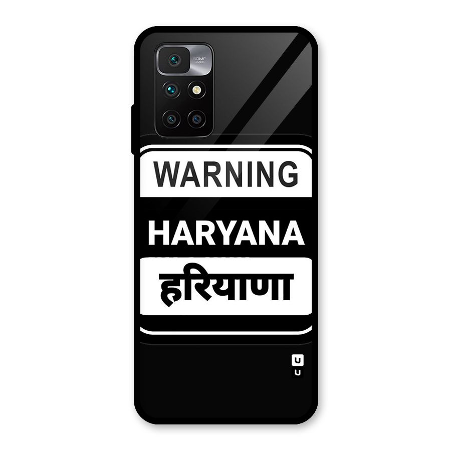 Warning Haryana Glass Back Case for Redmi 10 Prime
