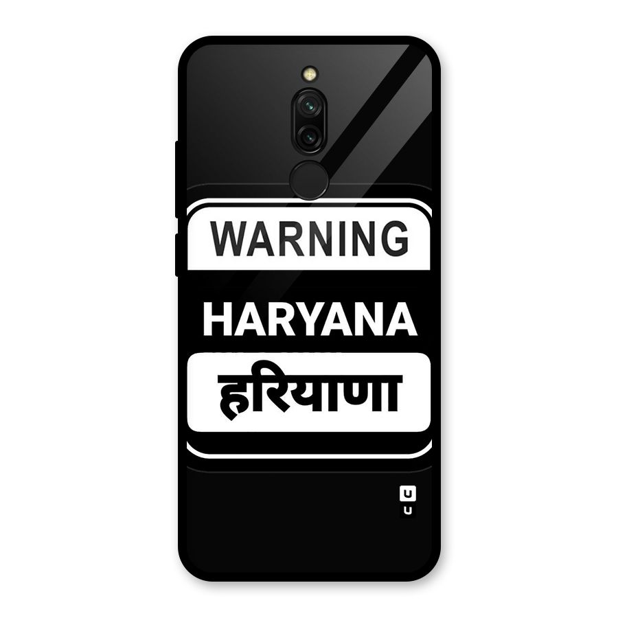 Warning Haryana Glass Back Case for Redmi 8