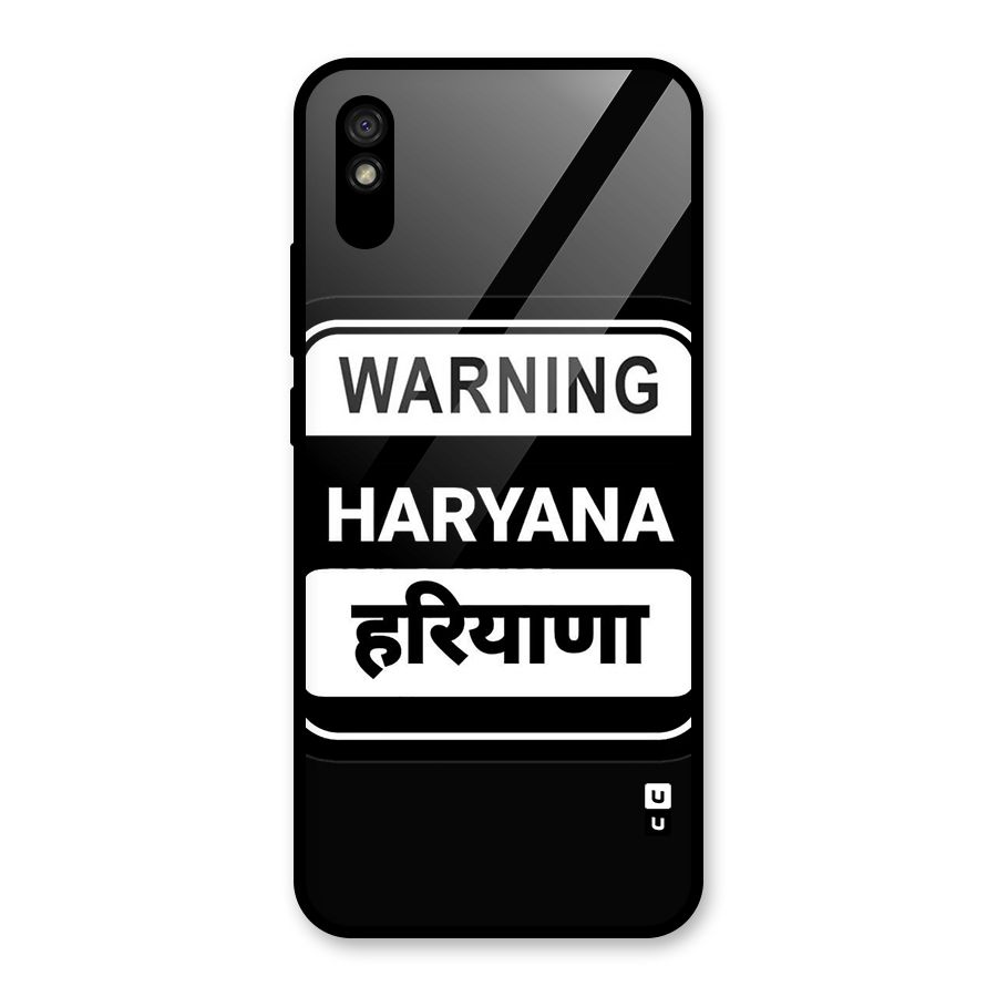 Warning Haryana Glass Back Case for Redmi 9A