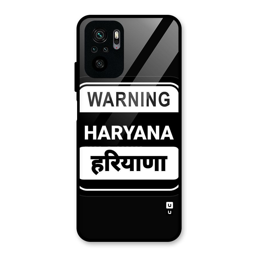 Warning Haryana Glass Back Case for Redmi Note 10S